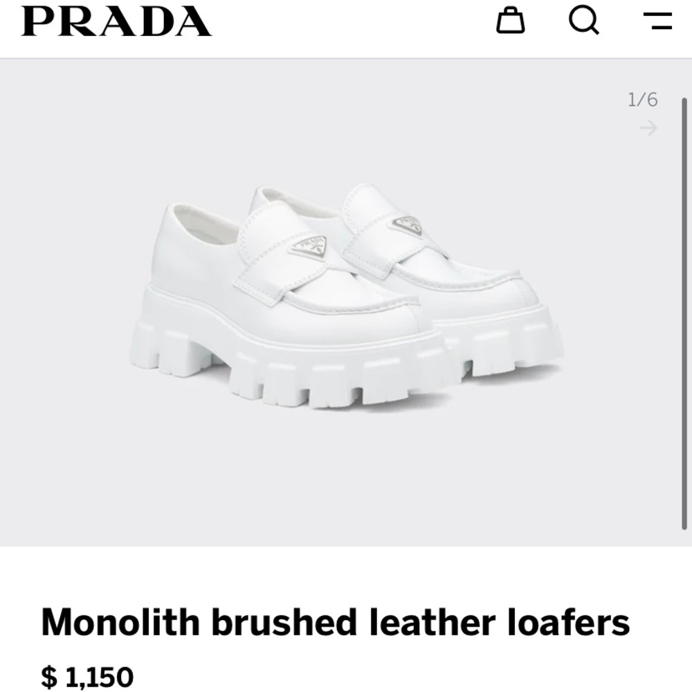 Prada Monolith Loafers EU 37.5